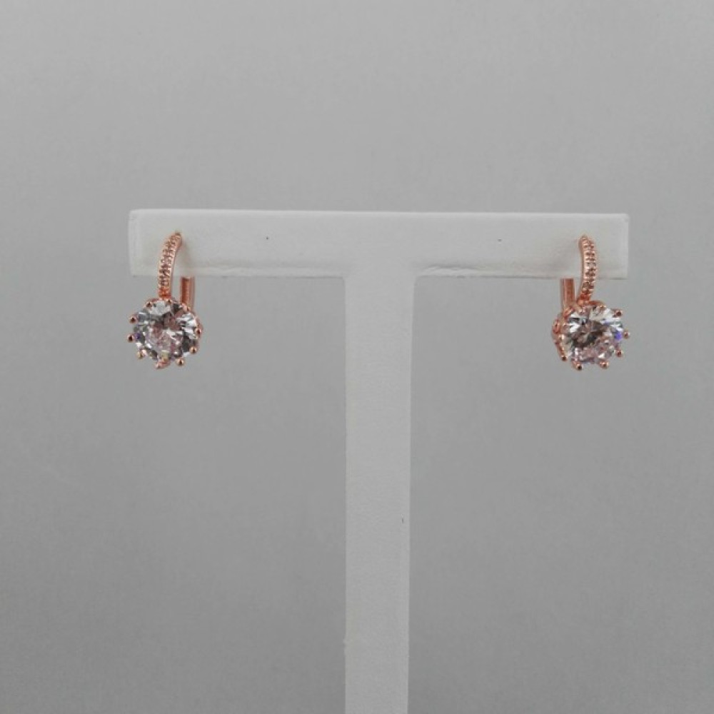 Modamugo Zirkon Taşlı Pirinç Halka Küpe - Rose Bijuteri Küpe Fiyatı