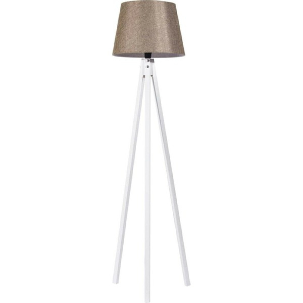 Modamvip 3 Ayaklı Lambader Tripod Abajur Konik Kumaş Başlık Bej Beyaz Ayak - Renkli Lambader Fiyatı