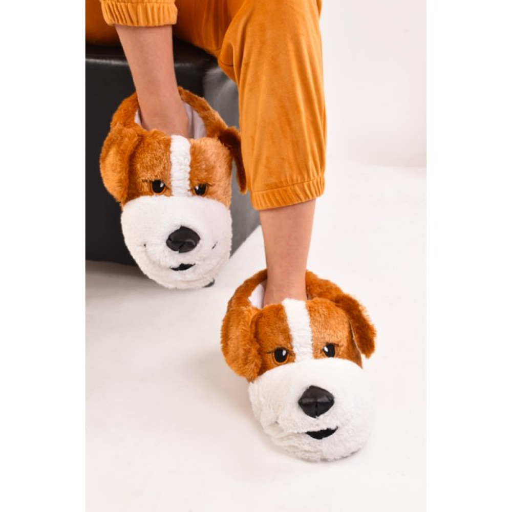 ModaOnn Unisex Köpek Figürlü Peluş Panduf Ev Pandufu Ev Botu Panduflar Fiyatı