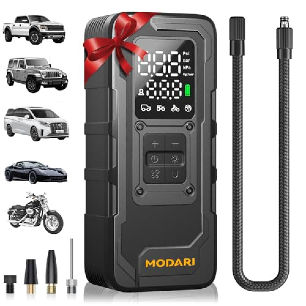 MODARI Tire Inflator Portable Air Compressor - 4X Faster 160 PSI Air Pump for Car Tires - Wireless Car Tire Inflator with Pressure Gauge - Portable Tire Inflator for Car, Pickup, Motor and More Araba & Motorsiklet Aksesuarı Fiyatı