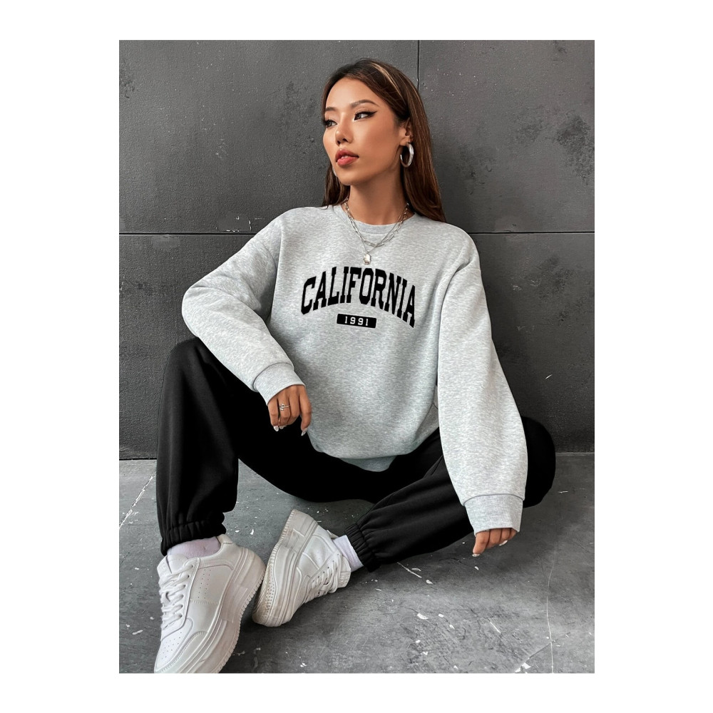 MODARİCH Siyah Jogger Gri Sweatshirt Alt Üst Eşofman Takımı Oversize Bisiklet Yaka S Beden Kadın Eşofman Fiyatı