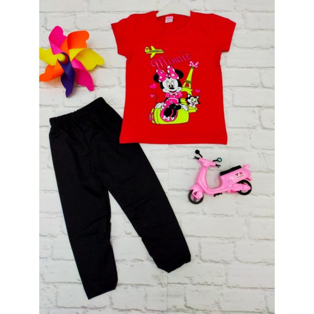 Moda's Minnie Taytlı Kız Takımı - Kırmızı Kız Çocuk Giyim Takımı Fiyatı