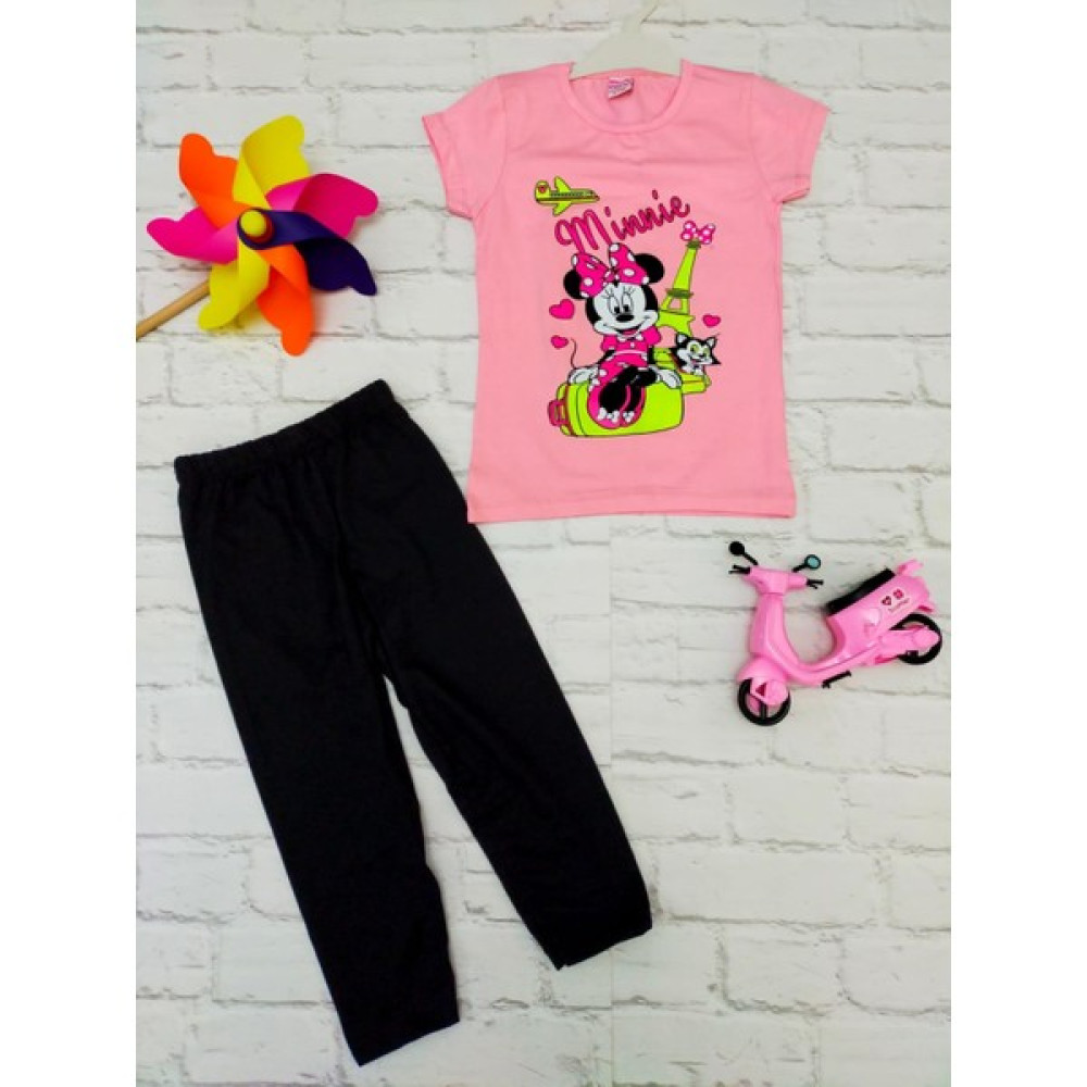 Moda's Minnie Taytlı Kız Takımı - Toz Pembe Kız Çocuk Giyim Takımı Fiyatı