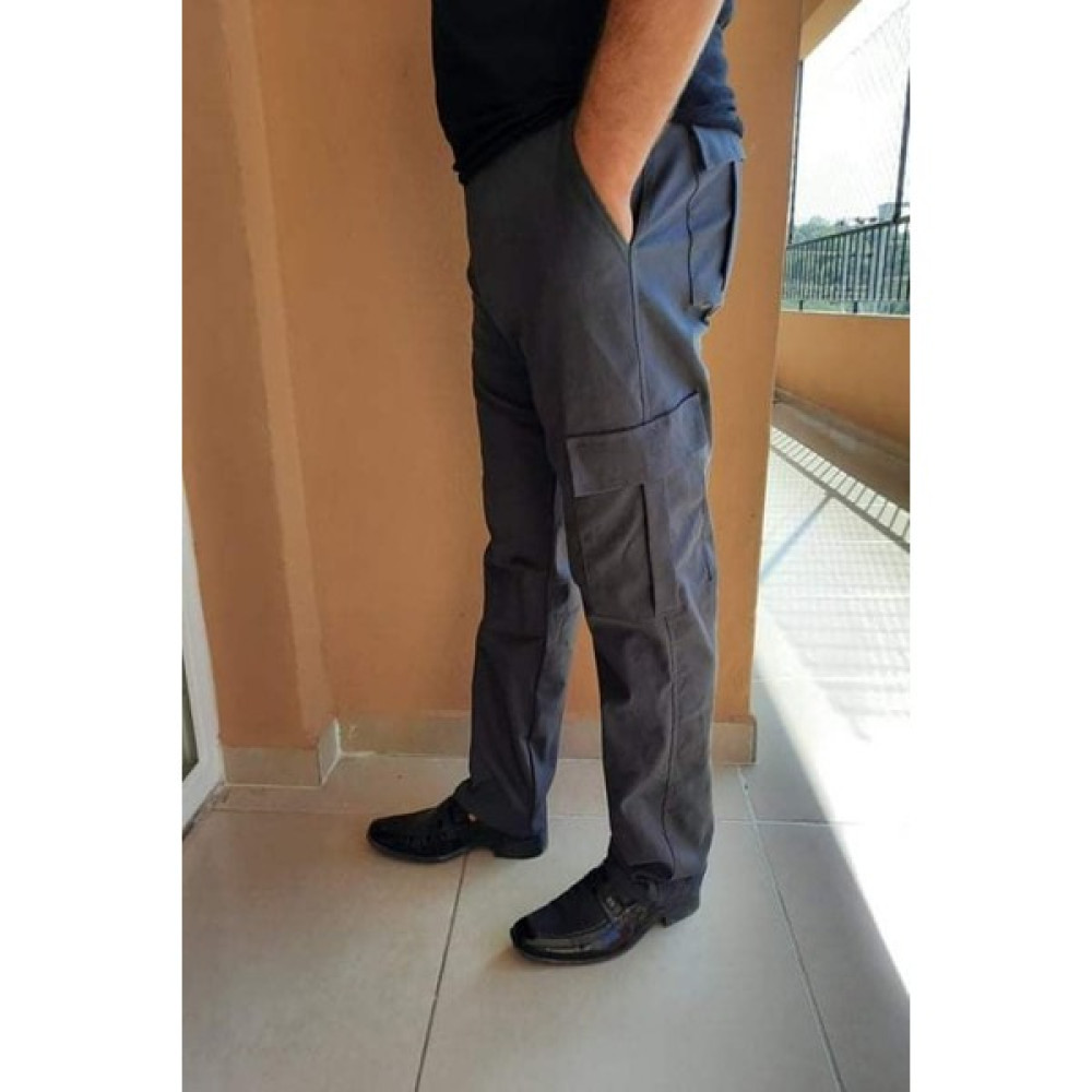 Modası Erkek Kargo Cepli Gri Keten Pantolon Erkek Pantolon Fiyatı