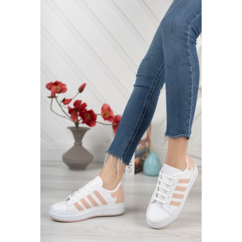 Modatalika Kadın Çizgili Termo Taban Sneaker Deri Spor Ayakkabı Kadın Günlük Ayakkabıları Fiyatı