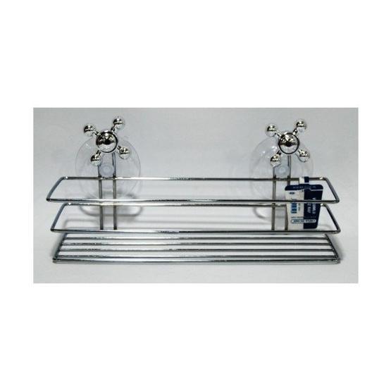 Modatools 11466 Düz Tekli Metal Vantuzlu Banyo Rafı