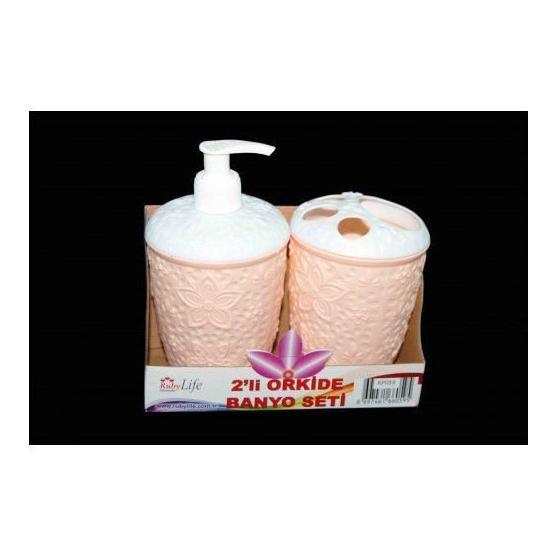 Modatools 13168 2 li Dantel Desenli Banyo Seti