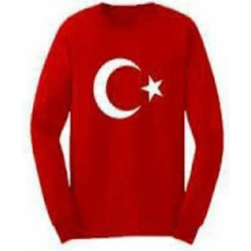 Modavals 23 Nisan 19 Mayıs 29 Ekim 10 Kasım Okul Gösteri Unisex Garson Boy Çocuk Ay Yıldız Baskılı Uzun Kol Badi - Kırmızı Kız Çocuk T-shirt Fiyatı
