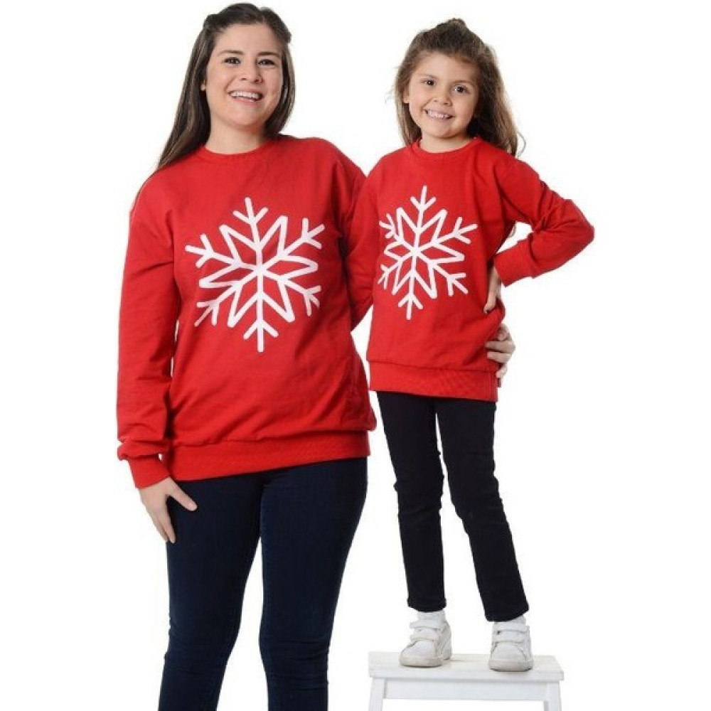 Modavals Kartanesi Baskılı Yılbaşı Aile Kombin Sweat Bayan Sweatshirt Fiyatı