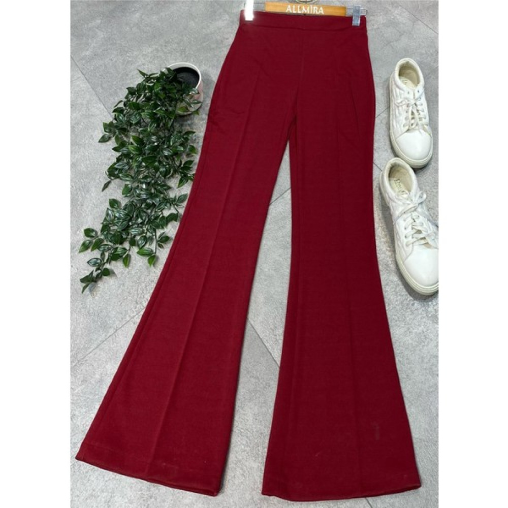 Moday Tesettür -Lastikli Ispanyol Paça Krep Pantolon Bordo 3Xl Kadın Pantolon Fiyatı