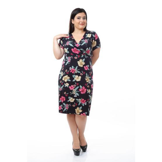 Modayız 5A-0665 Lacivert Desenli Kadın Elbise
