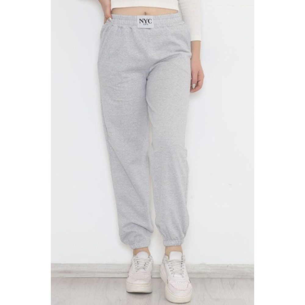 Modaymış Armalı Eşofman Altı Açıkgri - 12556.1778. Bayan Jeans / Kot Pantolon Fiyatı