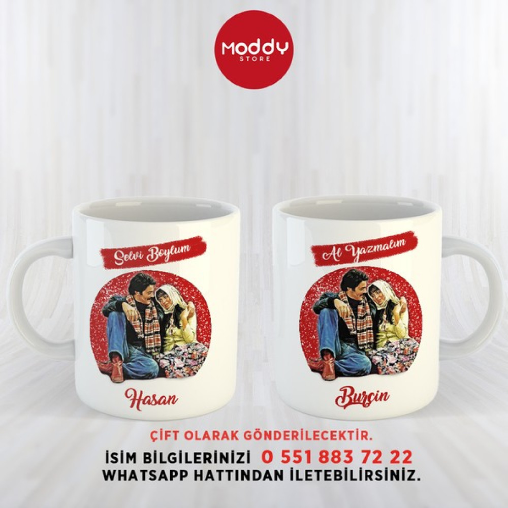 Moddy Store 2'li Kişiye Özel Isimli Selvi Boylum Al Yazmalım Baskılı Çift Bardağı Sevgiliye Kupa Bardak 2'li Kişiye Özel Isimli Selvi Boylum Al Yaz... Fincan / Bardak / Kahve Takımı Fiyatı