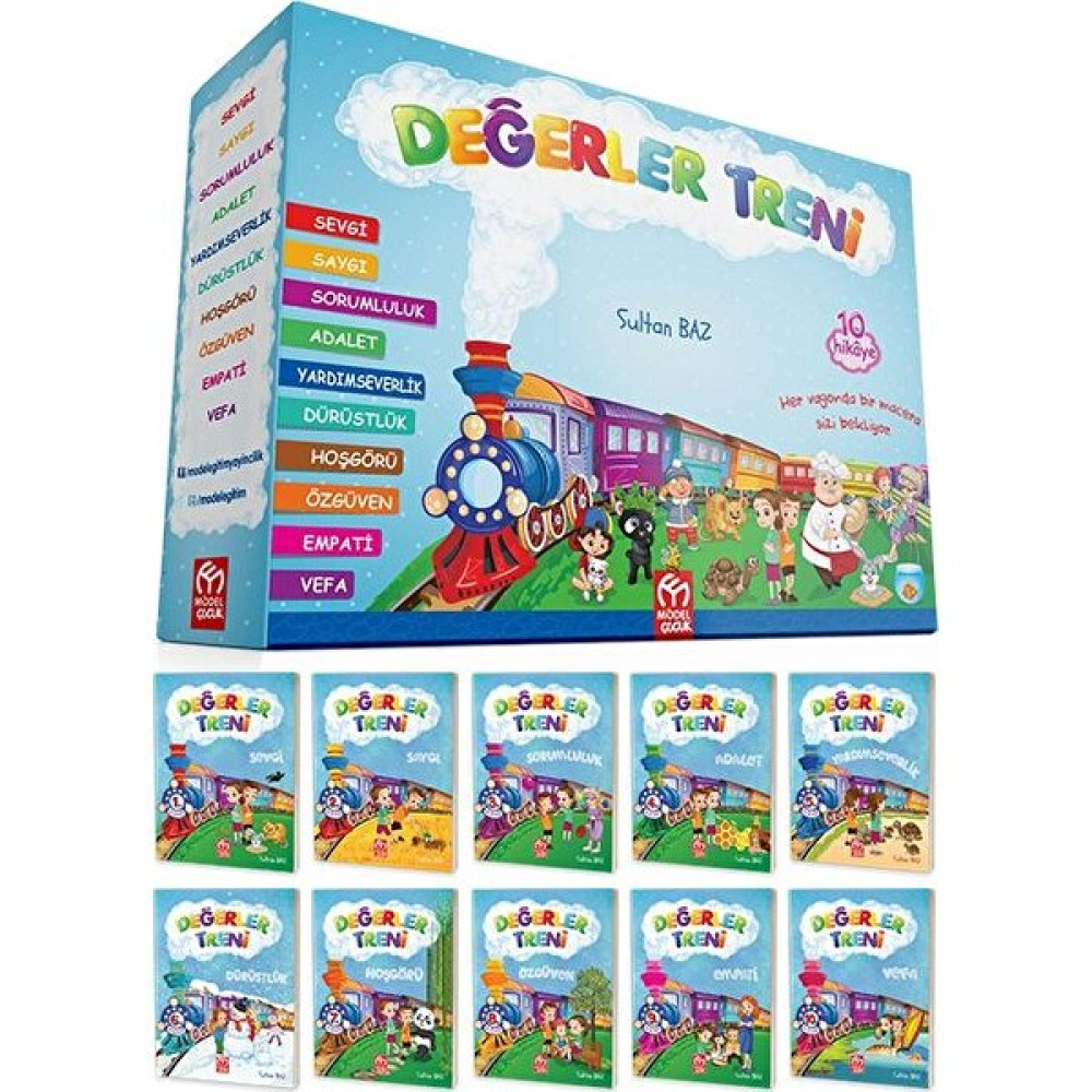 Model Çocuk Yayınları Değerler Treni Hikaye Seti 10 Kitap Testli Çocuk Masal Fiyatı