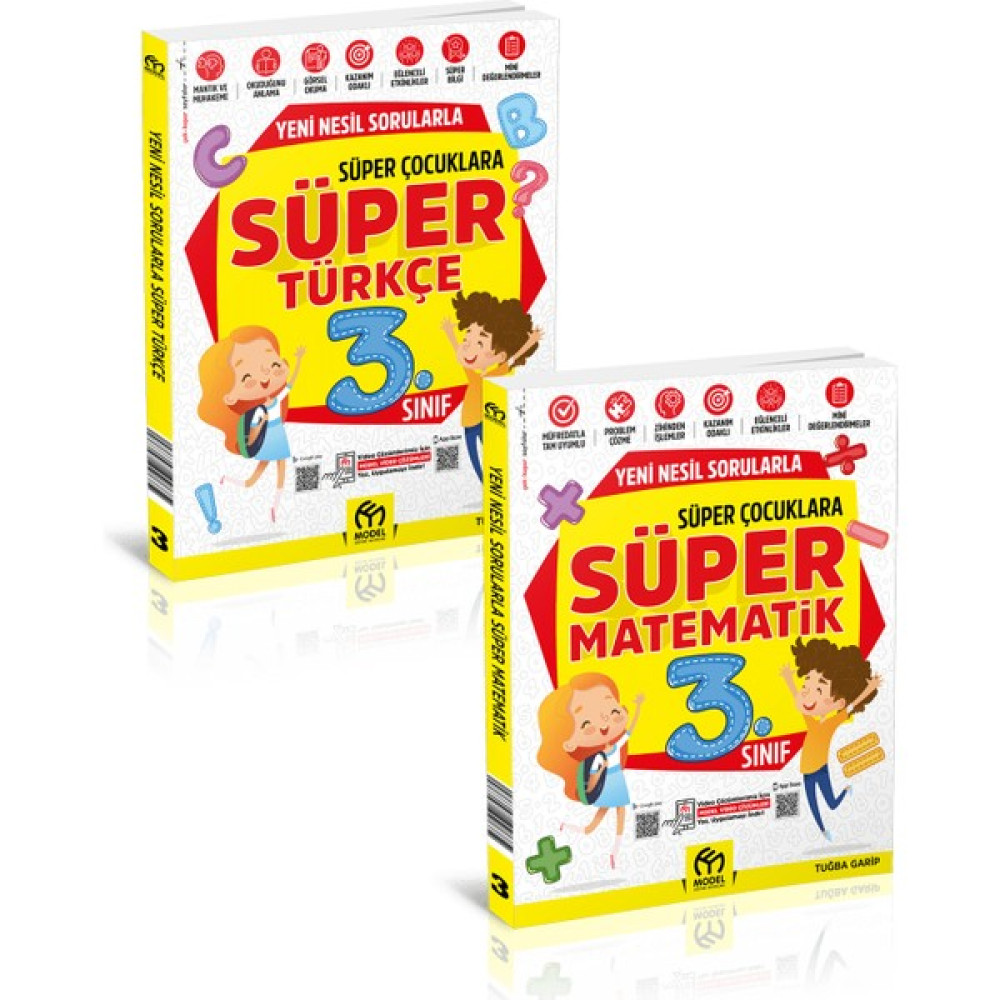 Model Eğitim Yayıncılık 3. Sınıf Yeni Nesil Sorularla Süper Türkçe - Matematik Kaynak Kitapları Fiyatı