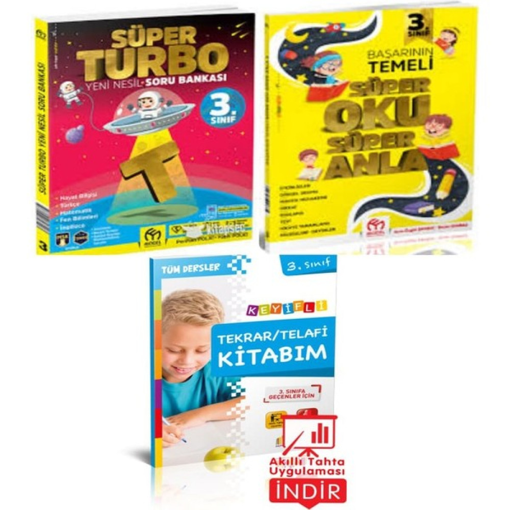 Model Eğitim Yayıncılık + 3.Sınıf Süper Turbo Soru Bankası+3.Sınıf Süper Oku Anla + 3. Sınıf Keyifli Tekrar / Telafi Kitabım Tüm Dersler Fiyatı