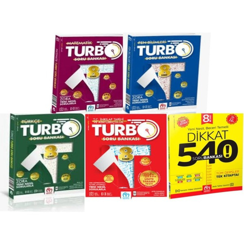 Model Eğitim Yayıncılık 8. Sınıf Turbo 4'lü Set Matematik + Fen Bilimleri + Türkçe + T.c Inkılap Tarihi ve Atatürkçülük Soru Bankası + 8.sınıf Tü... Tüm Dersler Fiyatı