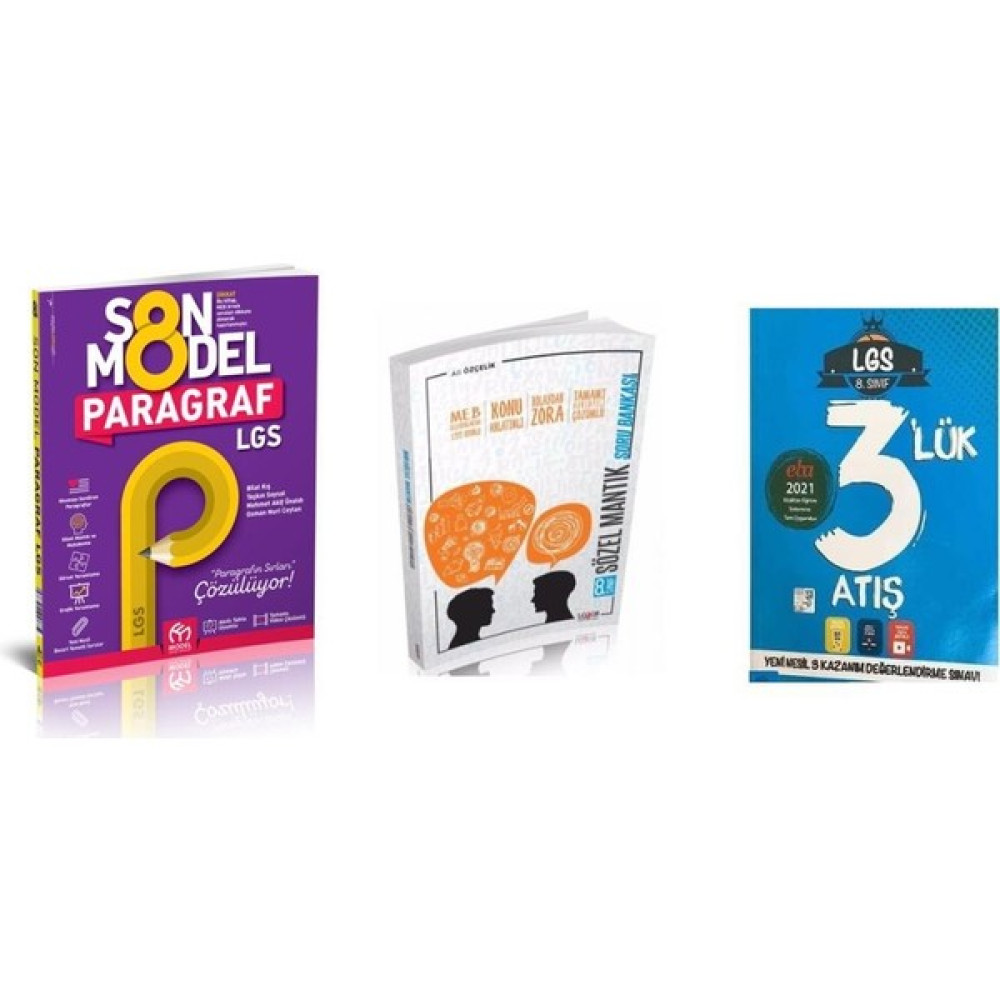 Model Eğitim Yayıncılık Model Yayınevi 8. Sınıf Yeni Nesil Son Model Paragraf Soru Bankası + Sözel Mantık Soru Bankası + 3 Kaynak Kitapları Fiyatı