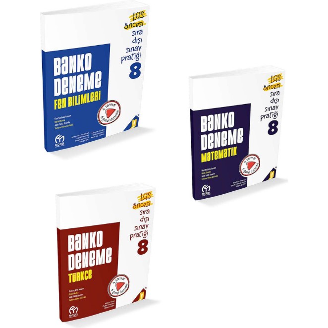 Model Eğitim Yayınları 8.sınıf Banko Fen Bilimleri+ Matematik+Türkçe Deneme Seti(3 Kitap) Diğer Fiyatı