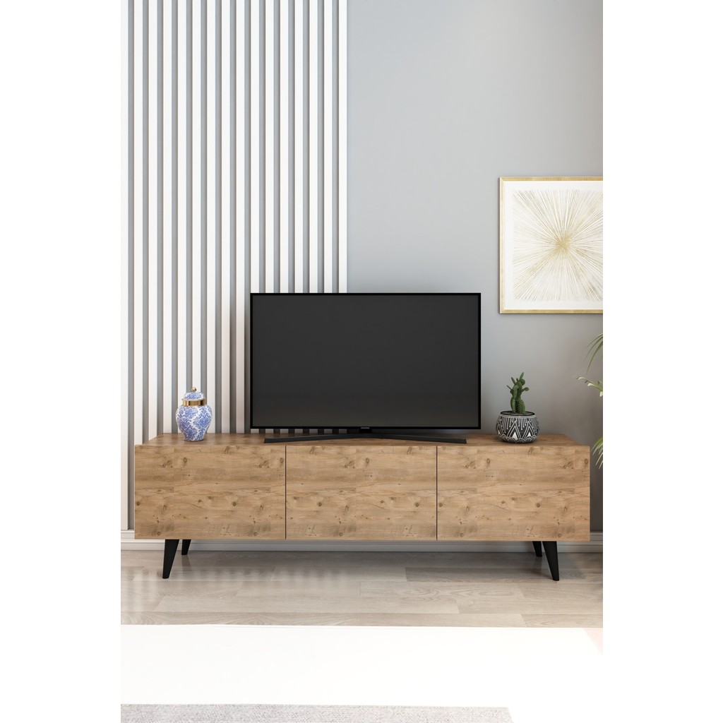 Model Ice 150 cm Tv Ünitesi – 3 Kapaklı Televizyon Ünitesi Modern Tv Sehpası | Televizyon Konsolu - Atlantik Çam Tv Ünitesi / Sehpası Fiyatı