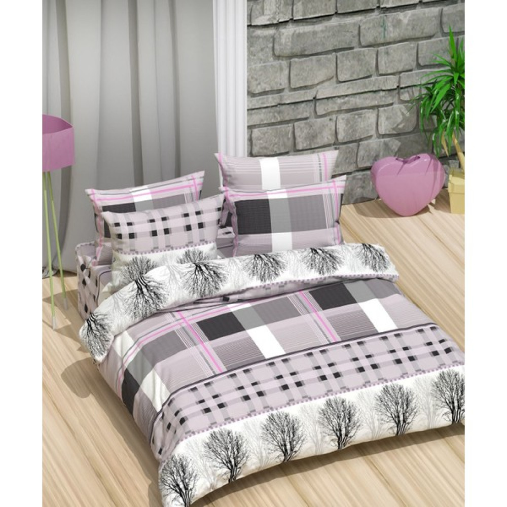 MODELHOME Sunrise Tek / Çift Kişilik Pamuklu Nevresim Takımı (Yastık Kılıfı+Yatak Çarşafı+Yorgan Kılıfı) - Antrasit - Pudra - 220 x 240 cm Nevresim Takımı Fiyatı