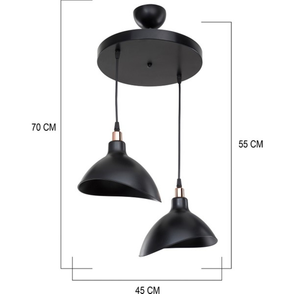 Modelight Esta 2li Avize Siyah - 2'li Avize Fiyatı