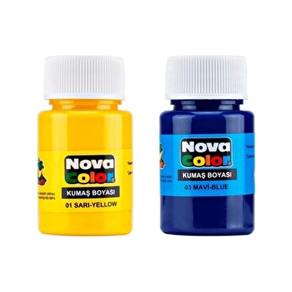 Modellino Nova Color Kumaş Boyası 30CC Futbol Takımları İçin Sarı ve Mavi Renkli 2'li Set Kumaş Boyası Fiyatı