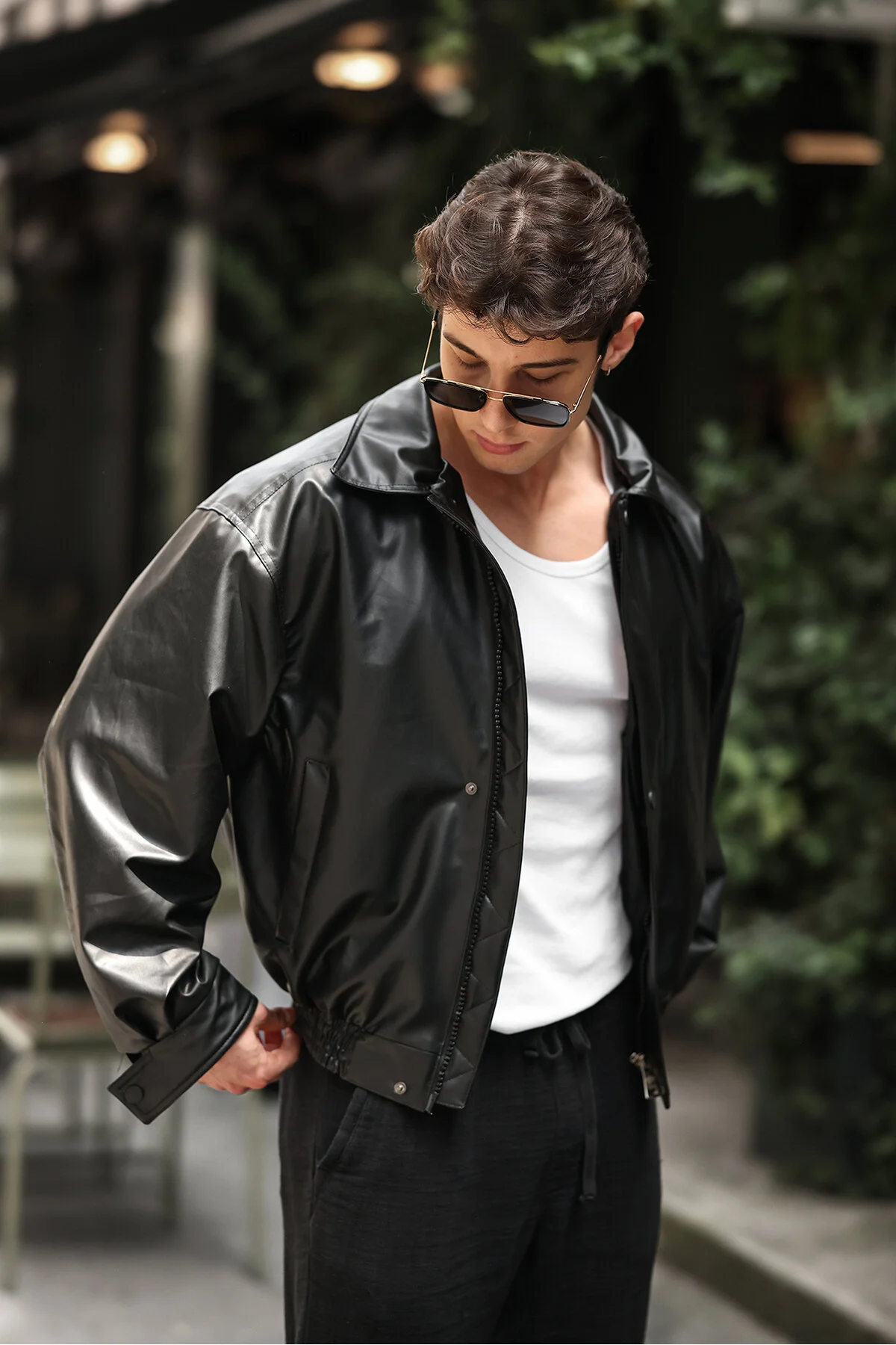 Moderk Oversize Vintage Erkek Siyah Deri Ceket S Beden" Bayan Ceket Fiyatı