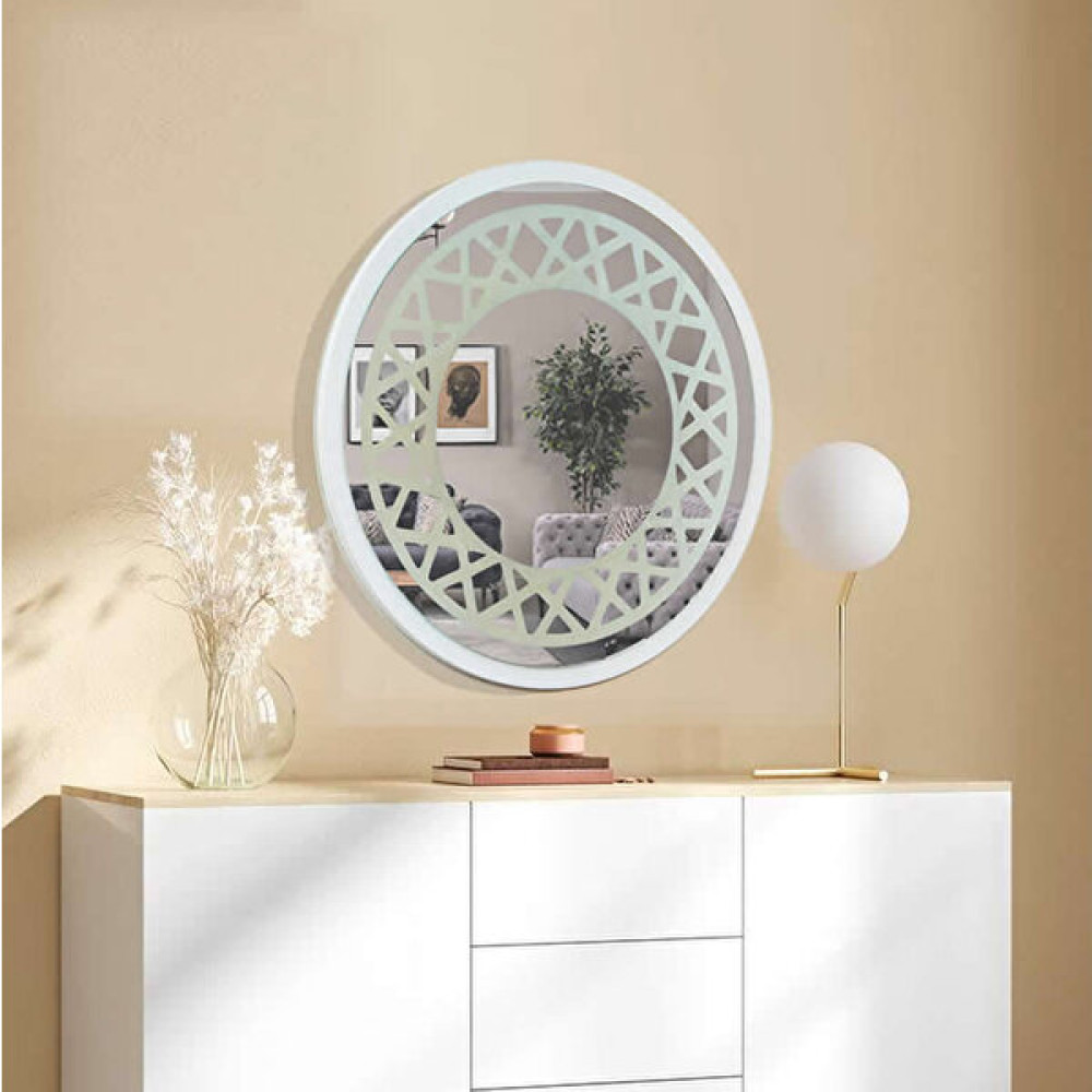 Modern Ayna Angelica Duvar ve Salon Ayna - Beyaz - 60 x 60 cm Ayna Fiyatı