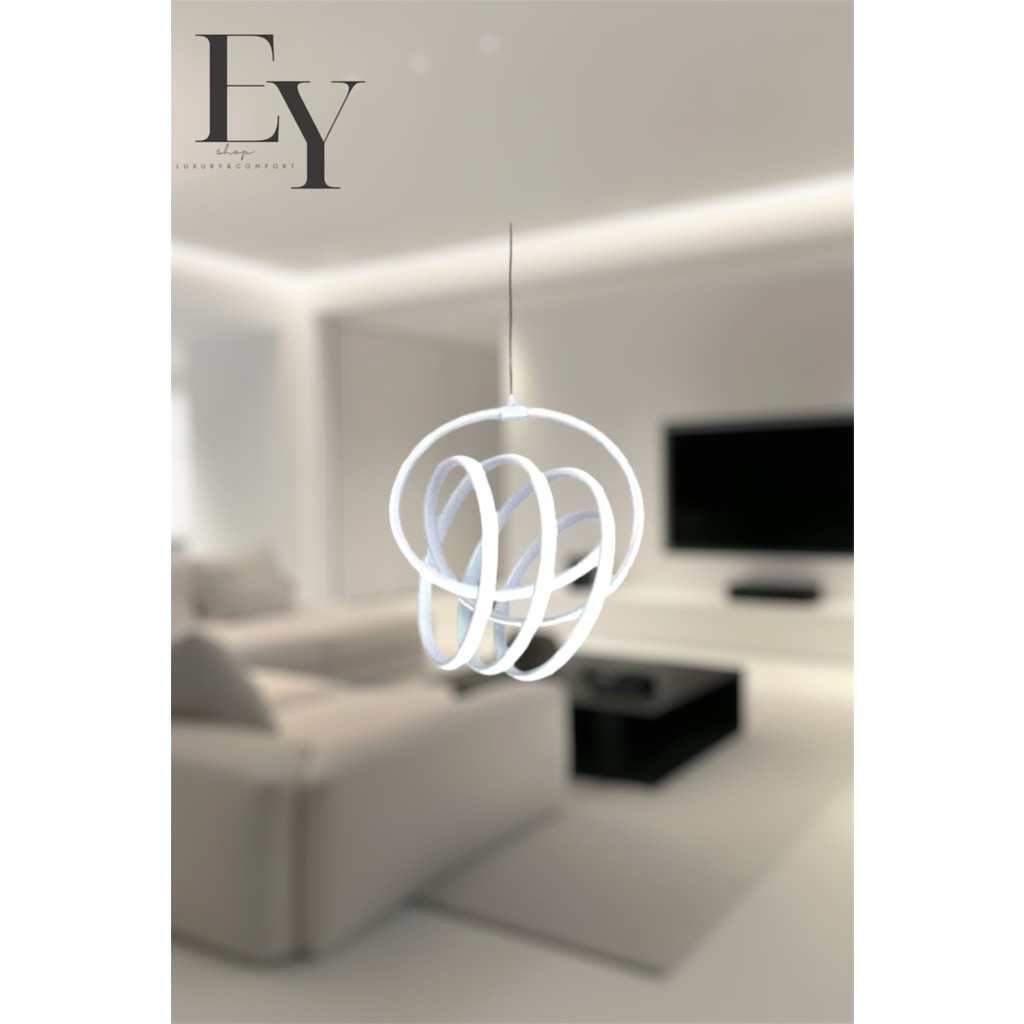 Modern Beyaz Imza Model Tek Renk (Beyaz&Sarı&Günışığı) Lüks LED Avize - Beyaz Led Işık Avize Fiyatı
