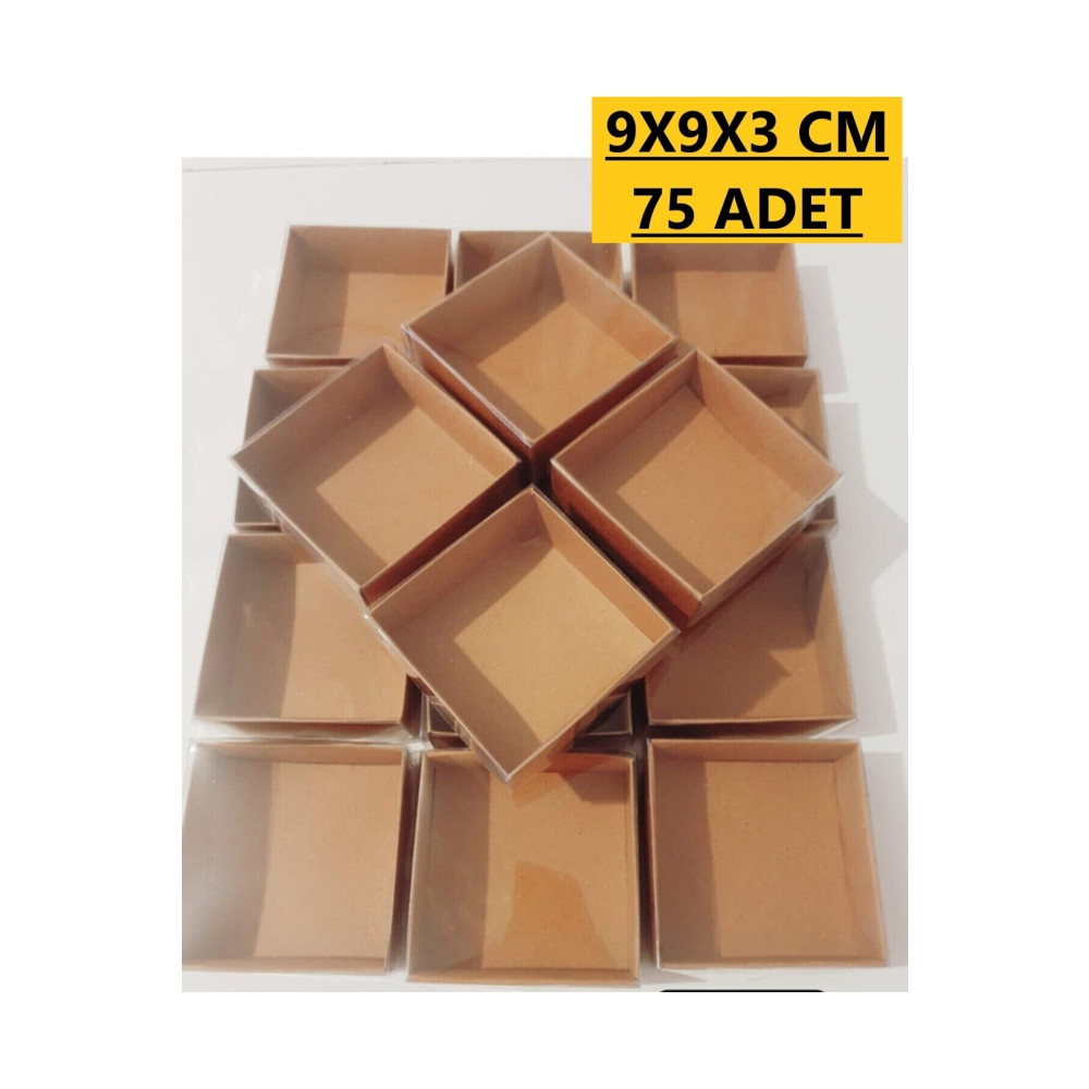 Modern Box 75 Adet 9x9x3 cm Asetat Kapaklı Kraft Kutu Hediyelik Eşya Fiyatı