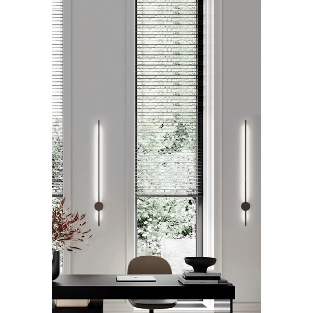 Modern Dekoratif Çubuk Led Duvar Aplik 70 Cm Ahşap Desenli Profil (Yuvarlak Rozanslı) 3000K Aplikler Fiyatı