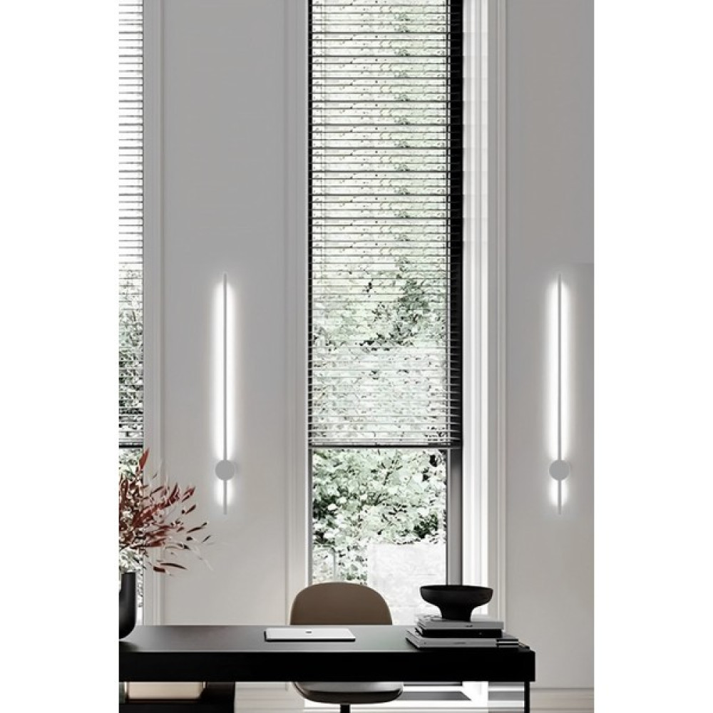 Modern Dekoratif Çubuk Led Duvar Aplik 70 Cm Beyaz Profil (Yuvarlak Rozanslı) 4000K Gün Işığı Aplikler Fiyatı
