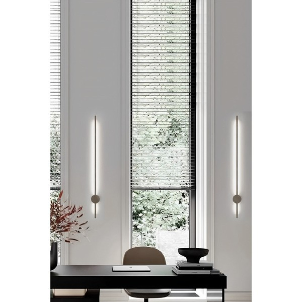 Modern Dekoratif Çubuk Led Duvar Aplik 70 Cm Bronz Profil (Yuvarlak Rozanslı) 6500K Beyaz Işık Aplikler Fiyatı