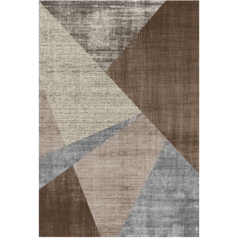 Modern Desen Kaymaz Deri Taban Yıkanabilir Dijital Baskılı Halı - 200 x 290 cm - Kahverengi Salon Halısı Fiyatı