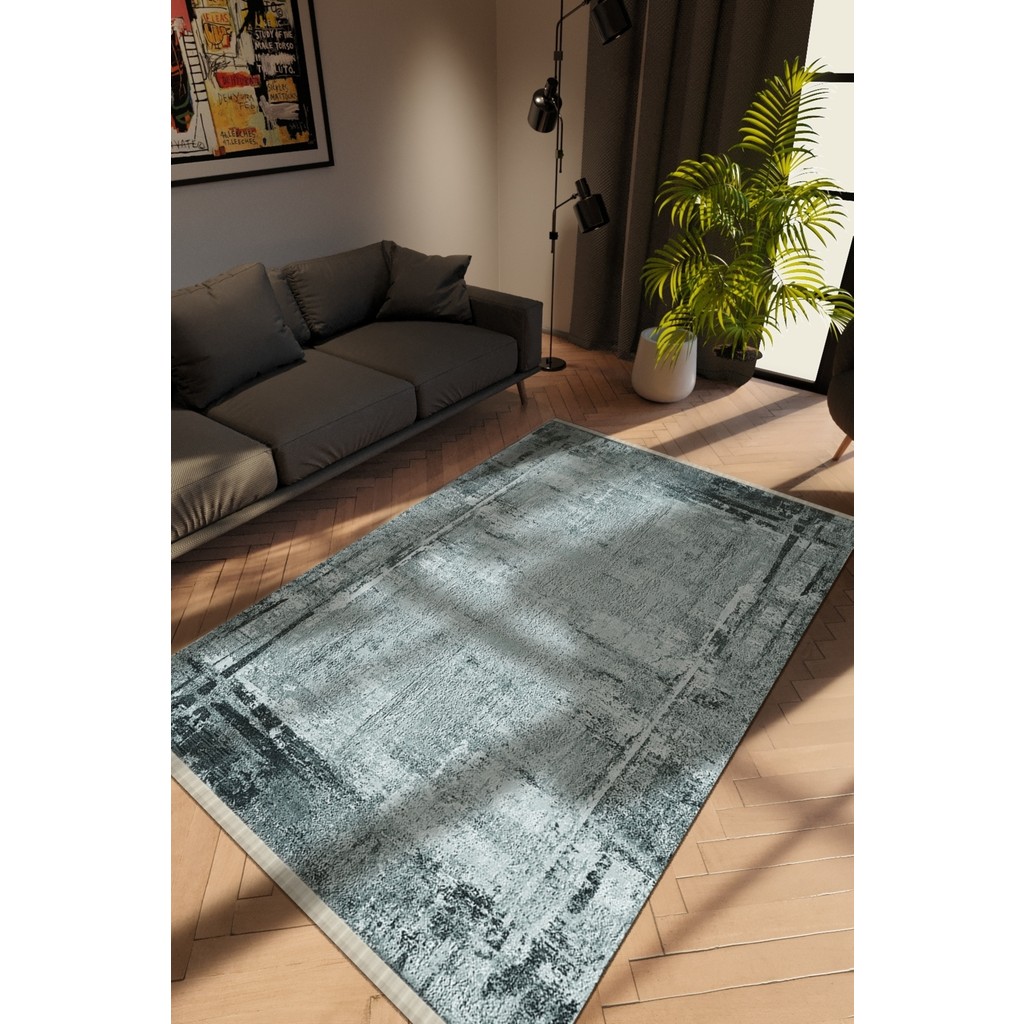 Modern Eskitme Anstrasit Dijital Baskı Halı Kaydırmaz Ince Yıkanabilir - 140 x 180 cm - Renkli Salon Halısı Fiyatı