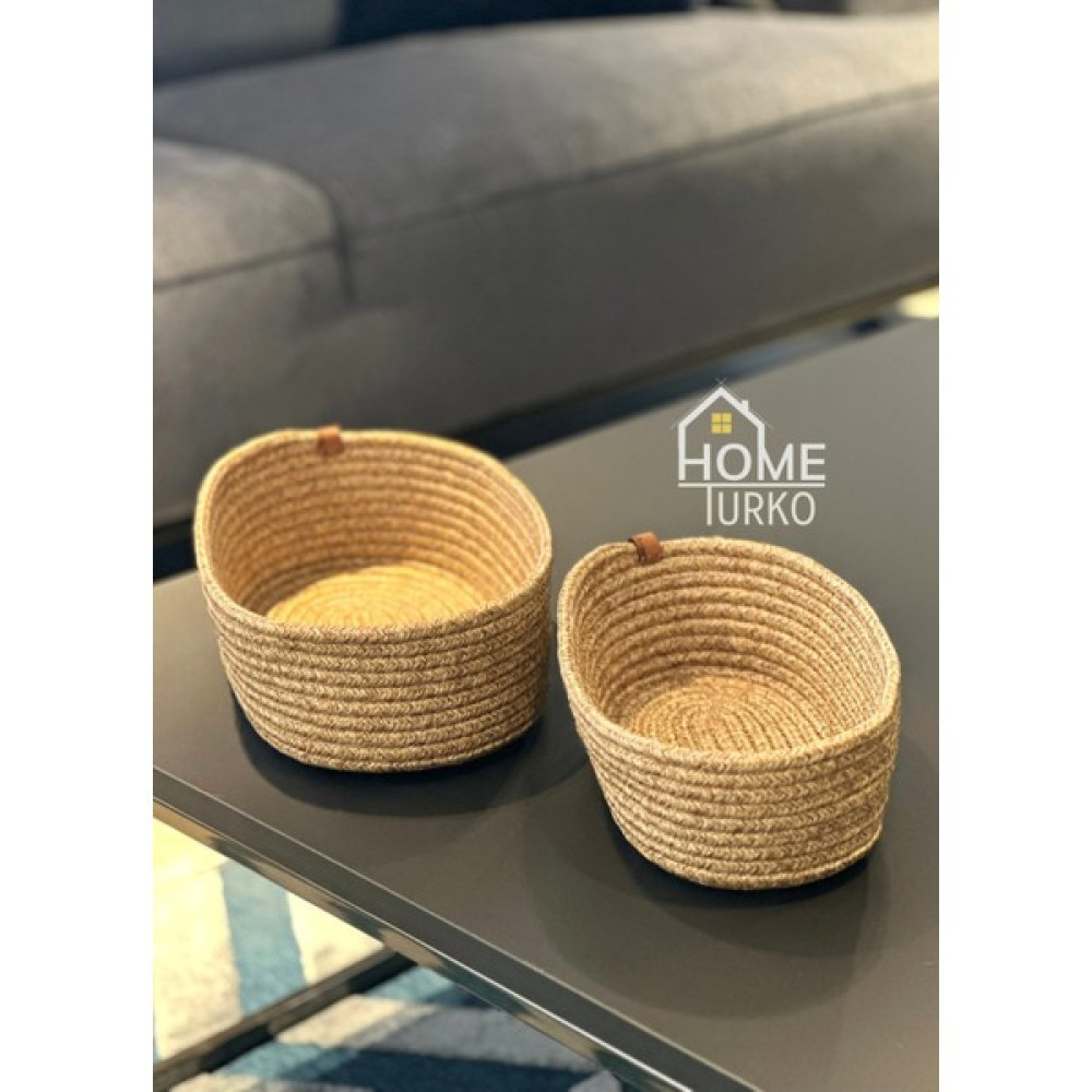 Modern, Jüt, Hasır, Sepet Takımı, 2'lü Sepet, El Dokuması, Mutfak Sepeti, Düzenleyici, Organizer - Hasır Sepet Fiyatı