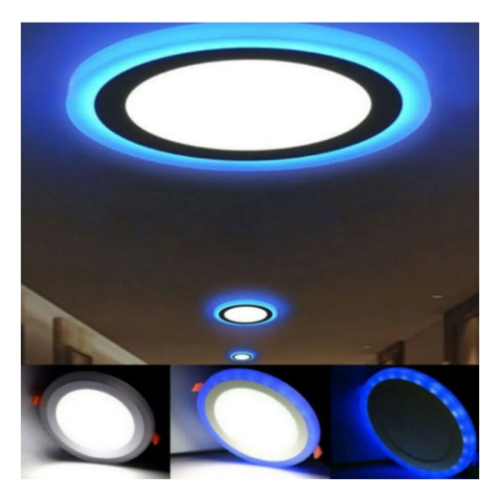 Modern Ledli Avize Tavana Sıfır LED Avize Panel Üç Renkli 22CM Çaplı Yüksek Işık Güçlü 20W - Beyaz - Mavi Avize Fiyatı