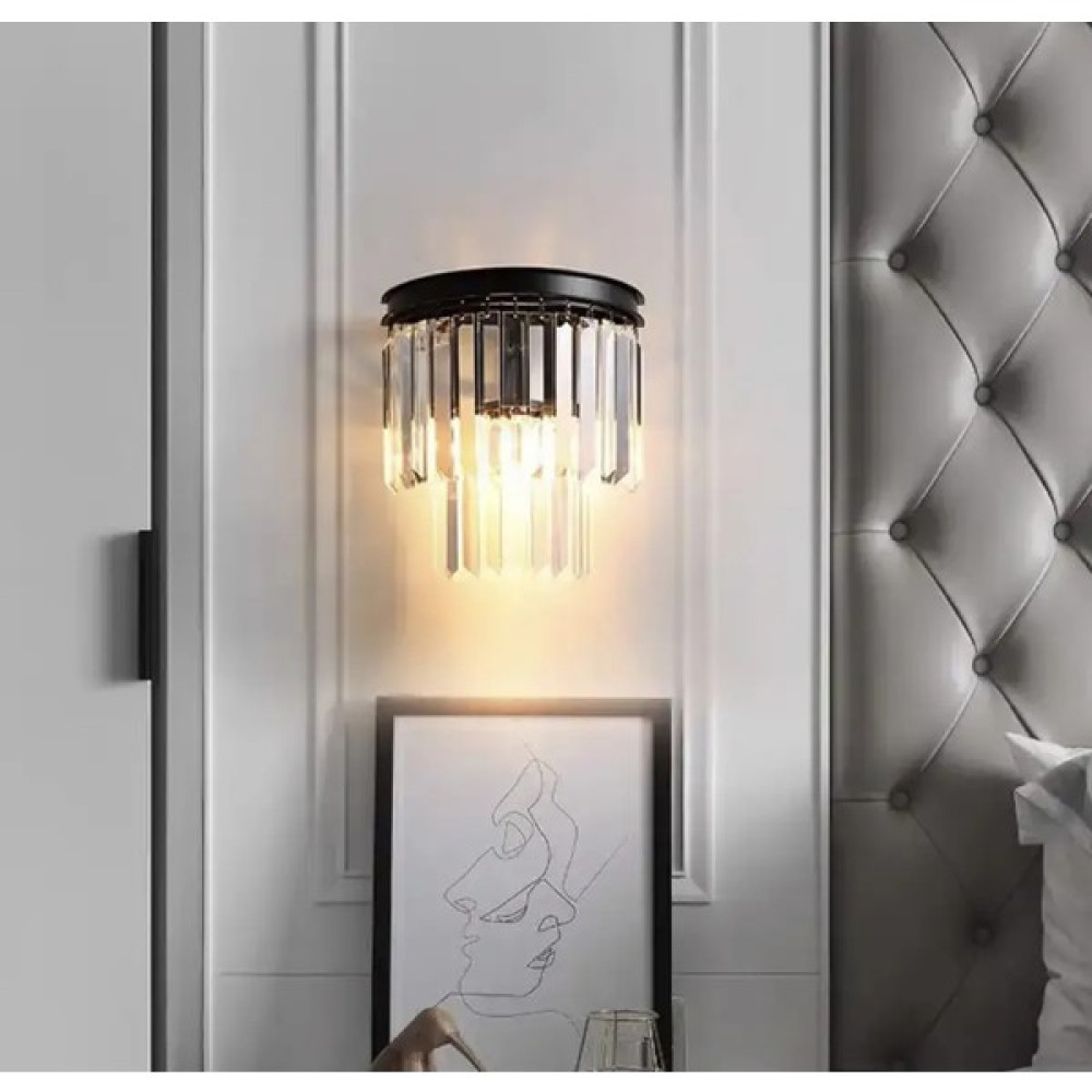 Modern Luxury Kristal Taşlı Pilli Aplik Tak Çalıştır Ledli Aplik Siyah Harika Görsel Aplikler Fiyatı