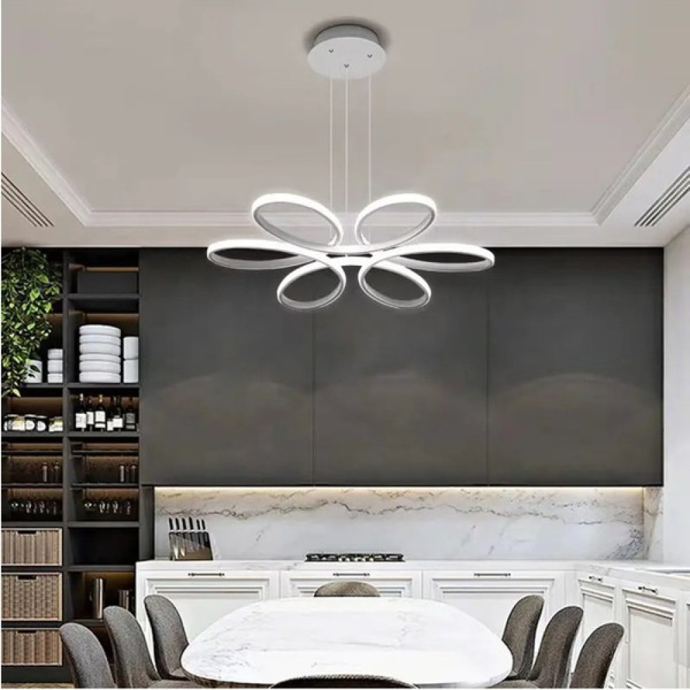 Modern Papatya Model 3 Renk (Beyaz & Sarı & Günışığı) Lüks LED Avize - Beyaz Avize Fiyatı