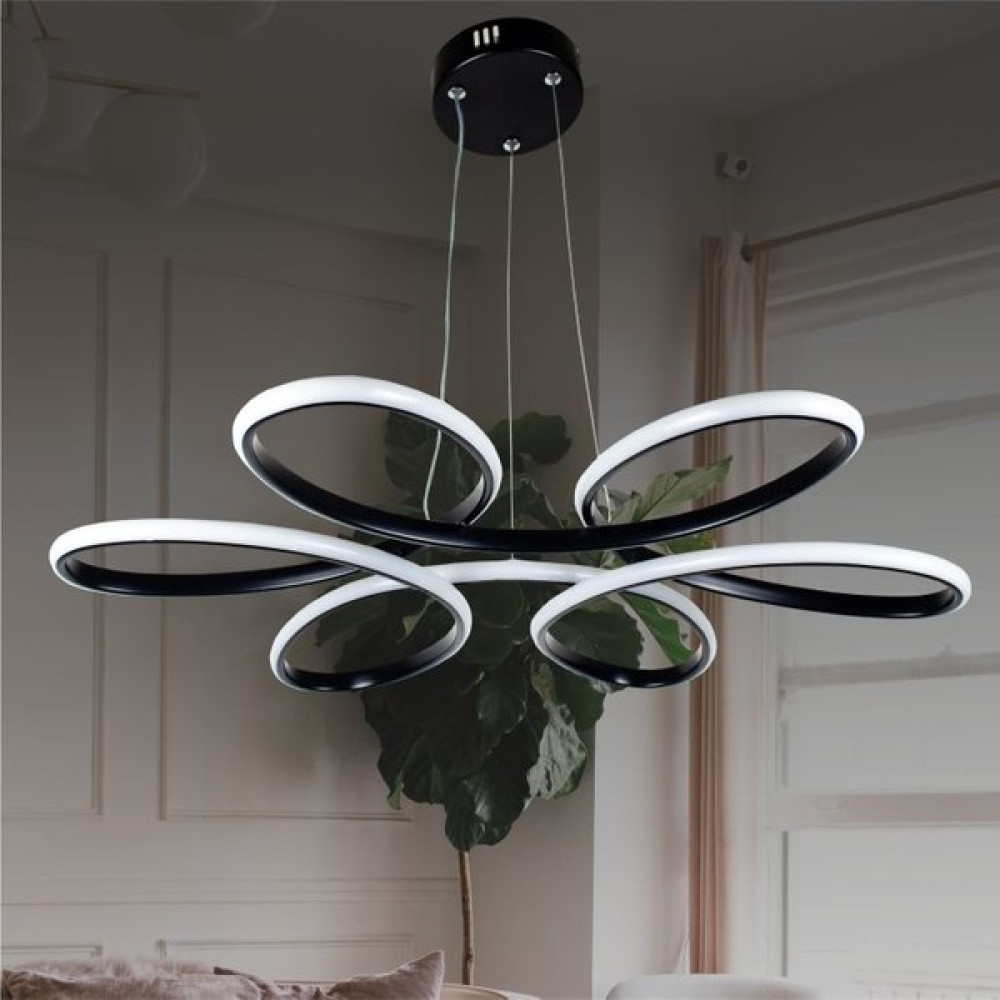 Modern Papatya Model 3 Renk (Beyaz & Sarı & Günışığı) Lüks LED Avize - Siyah Avize Fiyatı