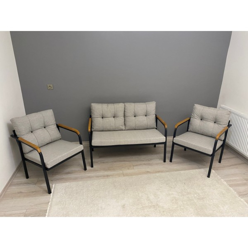 Modern Style Home Güneş Balkon, Bahçe, Cafe - Metal Kanepe Koltuk Takımı - 2+1+1 - Kare - 3 Bahçe Mobilyası Takımı Fiyatı