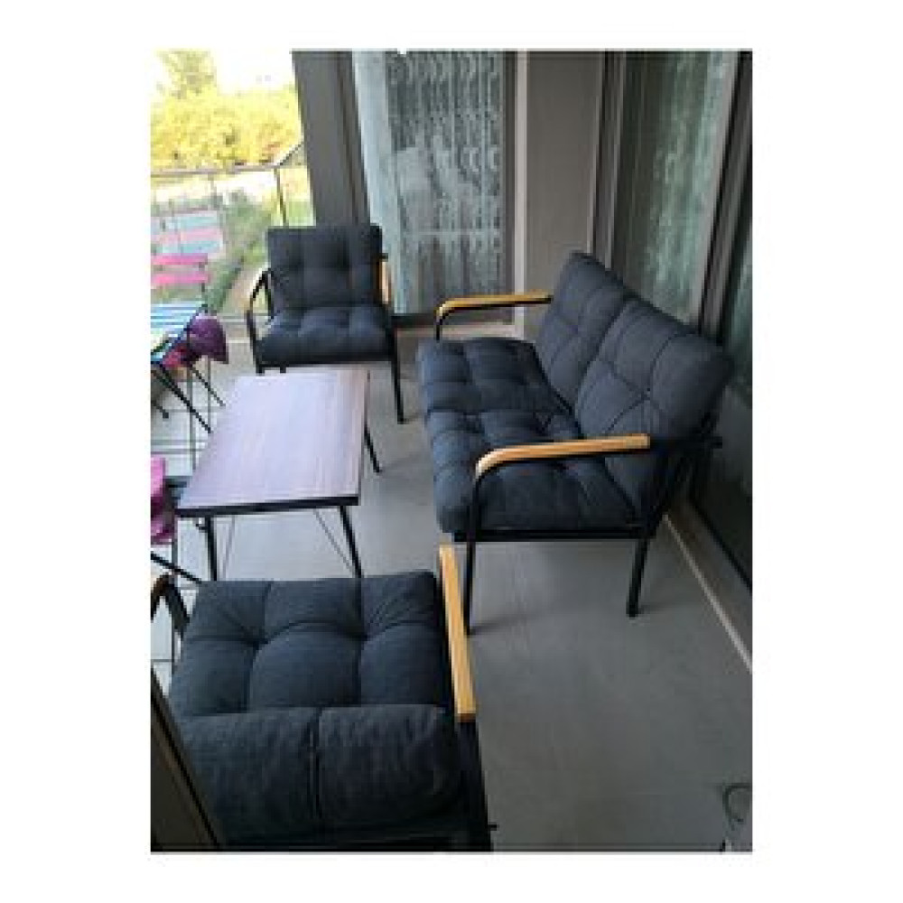 Modern Style Home Jüpiter Balkon, Bahçe, Cafe - Metal Kanepe Koltuk Takımı - 2+1+1 + Sehpa Bahçe Mobilyası Takımı Fiyatı