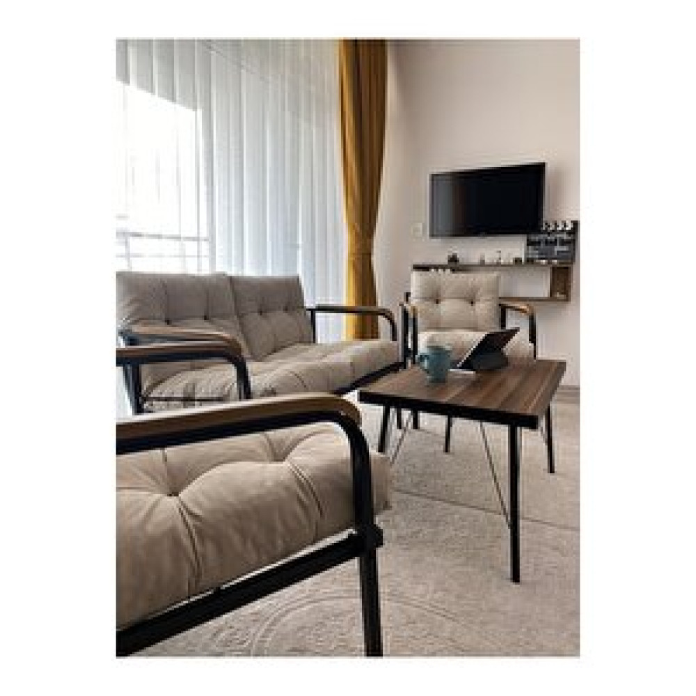 Modern Style Home Mars Balkon Bahçe Cafe - Salon - Metal Kanepe Koltuk Takımı - 2+1+1 + Sehpa Bahçe Mobilyası Takımı Fiyatı