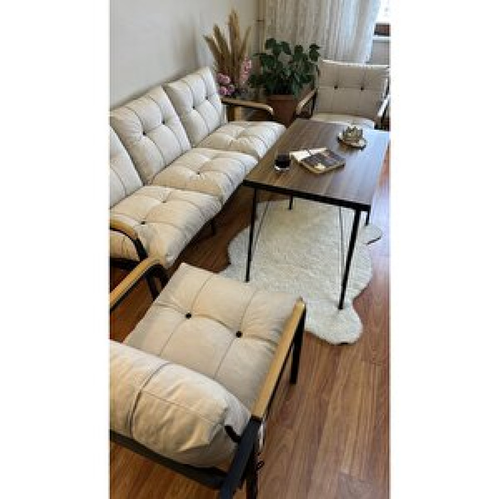 Modern Style Home Modern Kadıköy Balkon, Bahçe, Cafe - Metal Kanepe Koltuk Takımı - 3+1+1+masa Bahçe Mobilyası Takımı Fiyatı