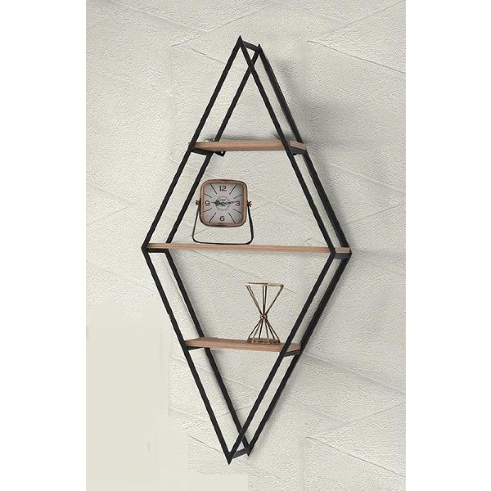 Modern Tarz Ahşap Metal Karo 3 Raflı Kitaplık Dekoratif 65X28X140 - Siyah Kitaplık Fiyatı