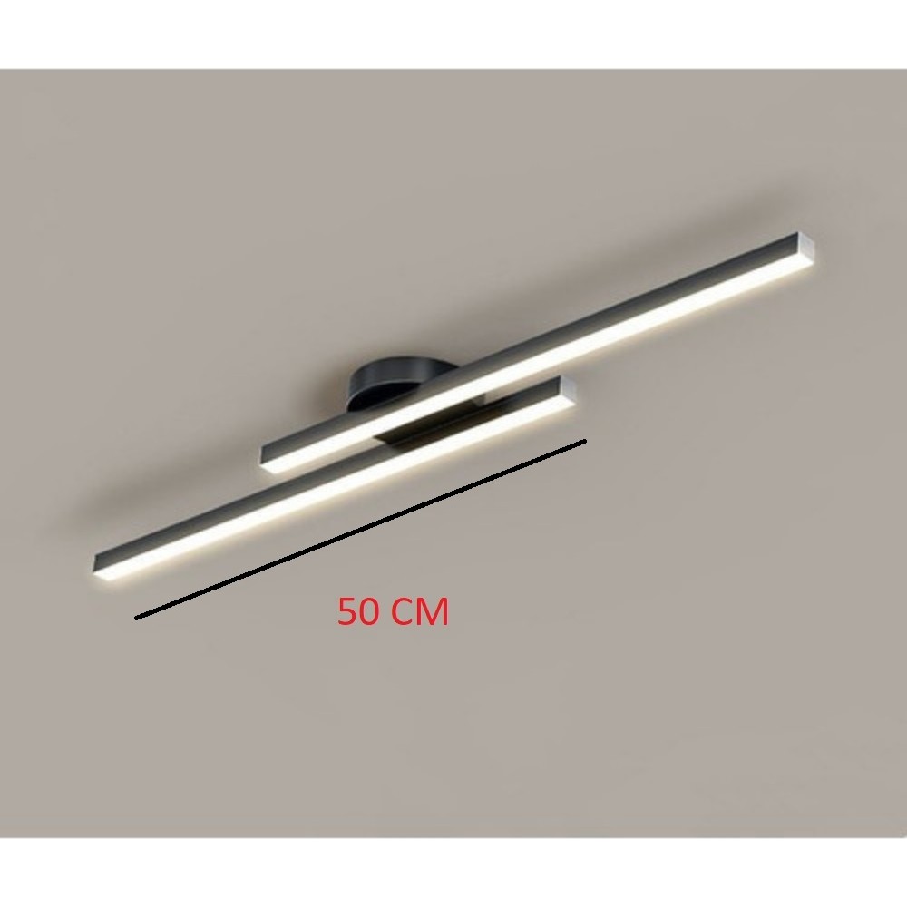 Modern Tavan Aydınlatması Beyaz LED Lineer Avize Ikili 50CM Çubuk Uzunluğu Toplam Uzunluk 70CM - Siyah Avize Fiyatı