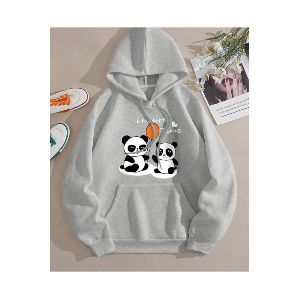 MODERNİZE ÇOCUK BALON TUTAN İKİZ PANDA BASKILI KIZ / ERKEK HODDİE 11-12 Yaş Beden Bayan Sweatshirt Fiyatı