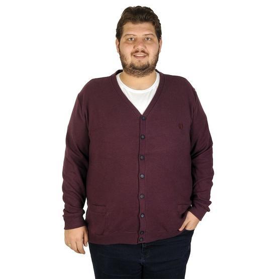 ModeXL 19522 Mürdüm Erkek Hırka