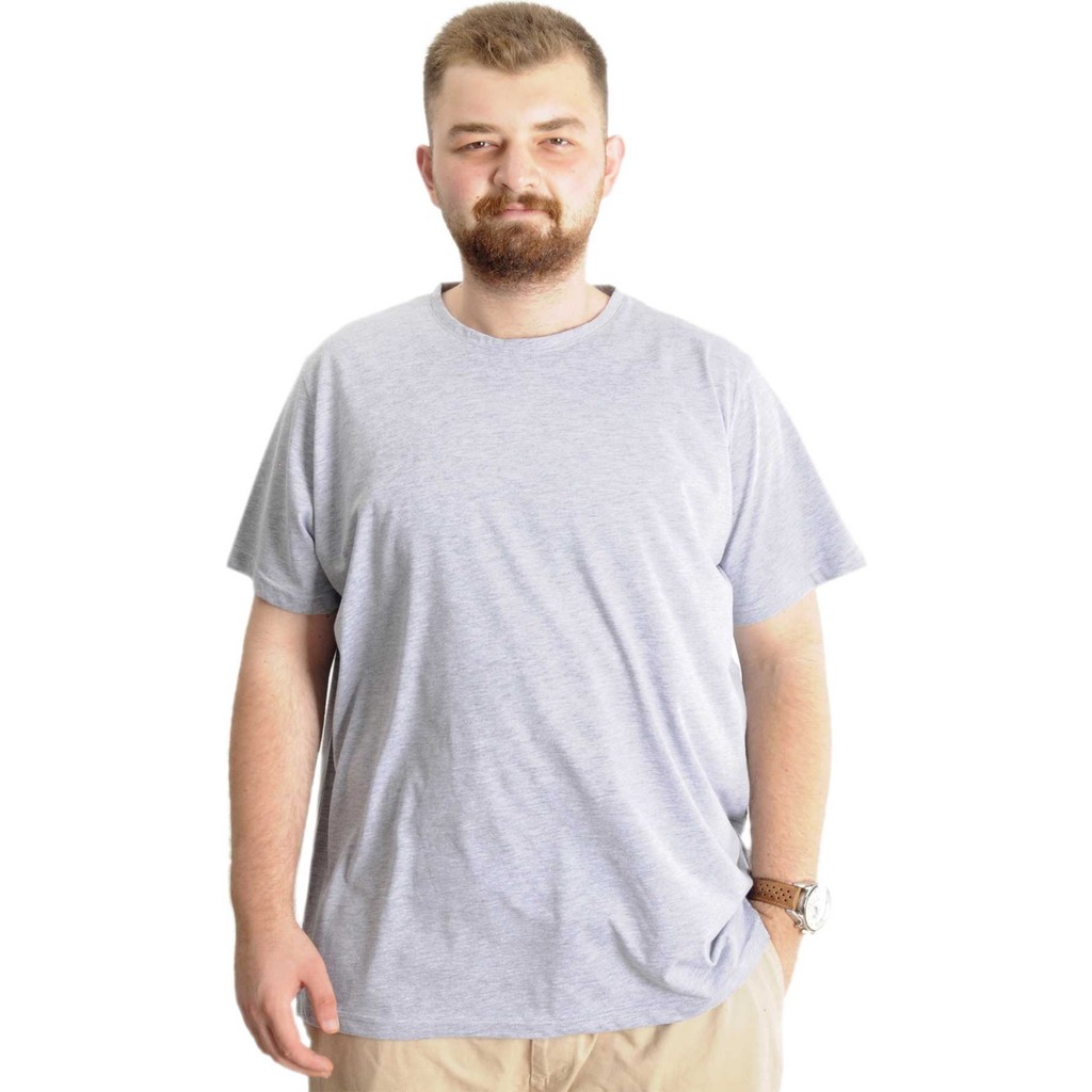 ModeXL Büyük Beden Erkek Tshirt Bisiklet Yaka Basic 20031 Grimelanj Rimeller / Maskaralar Fiyatı
